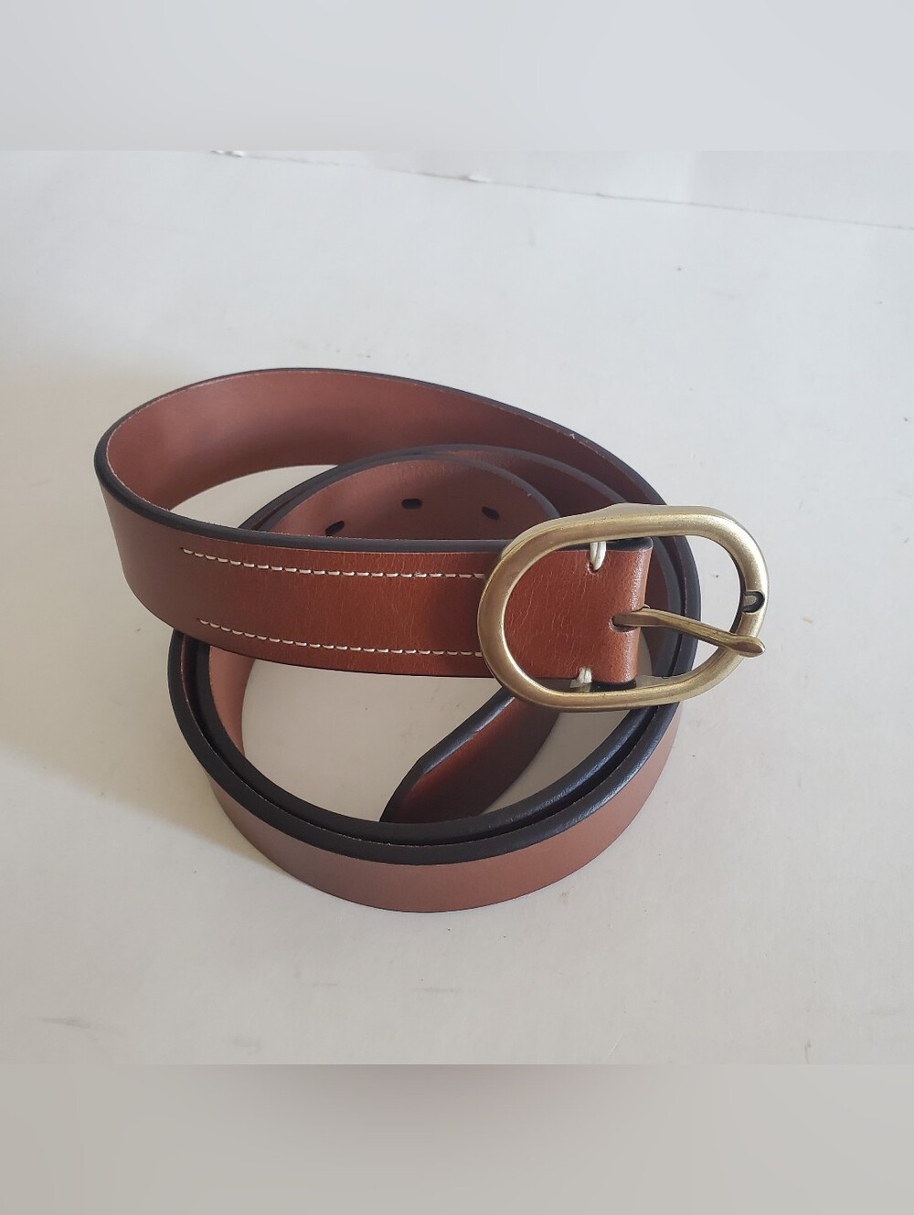 Belt Brown Leather with Brass Buckle